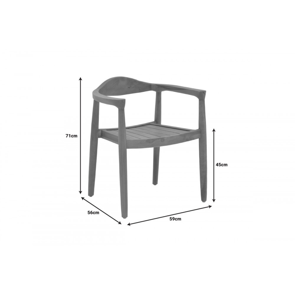 Πολυθρόνα "GANNY" από ξύλο σε φυσικό χρώμα 59x56x71