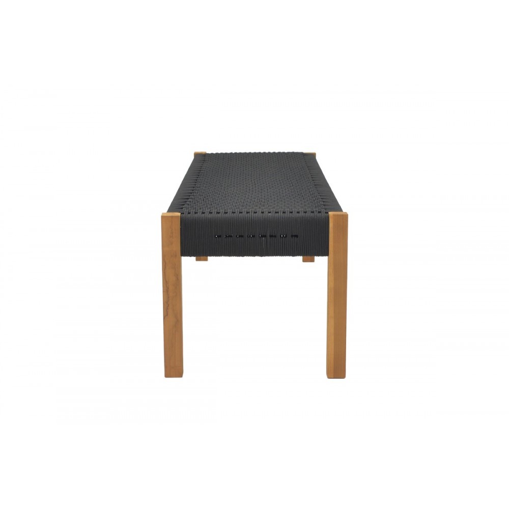 Παγκάκι "UMA" από ξύλο/σχοινί σε φυσικό/μαύρο χρώμα 120x45x40