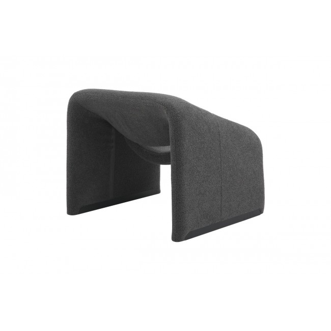 Πολυθρόνα "CLOUS" από μπουκλέ ύφασμα σε ανθρακί χρώμα 86x77x73.5