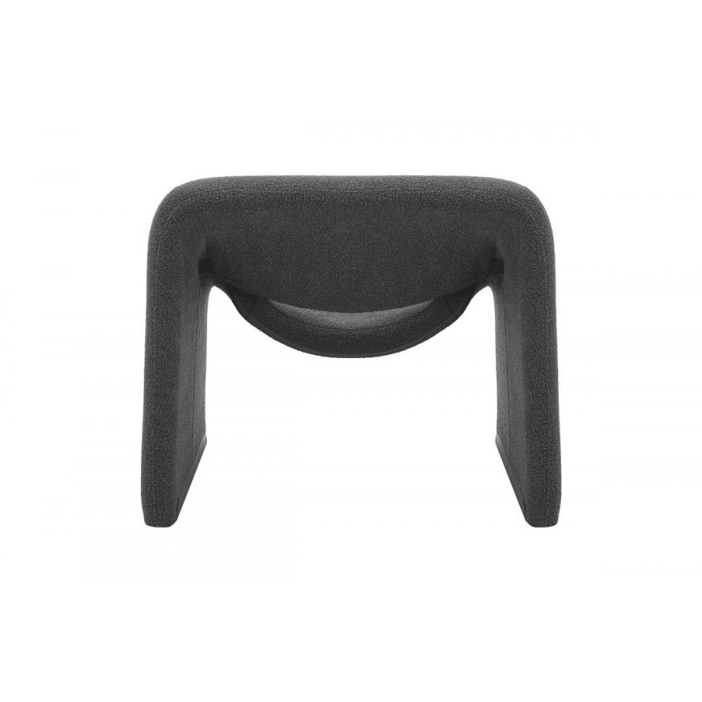 Πολυθρόνα "CLOUS" από μπουκλέ ύφασμα σε ανθρακί χρώμα 86x77x73.5