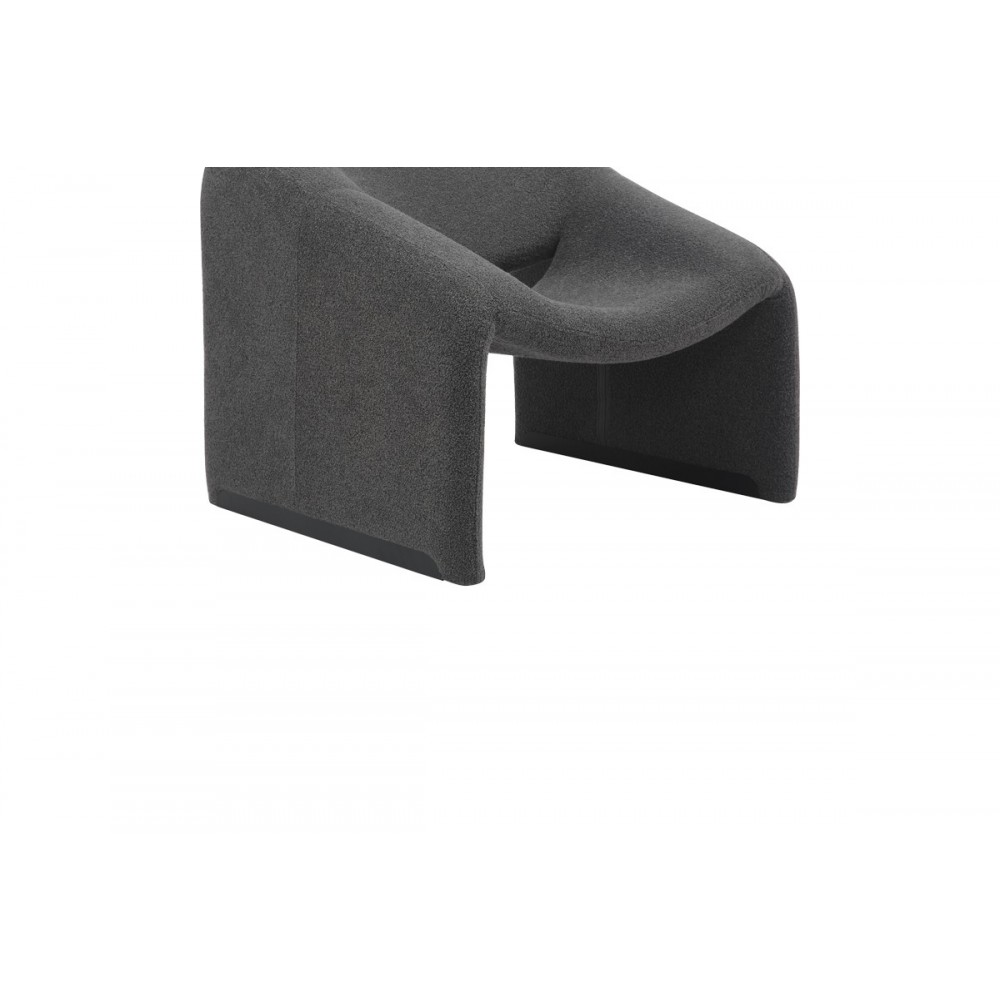 Πολυθρόνα "CLOUS" από μπουκλέ ύφασμα σε ανθρακί χρώμα 86x77x73.5