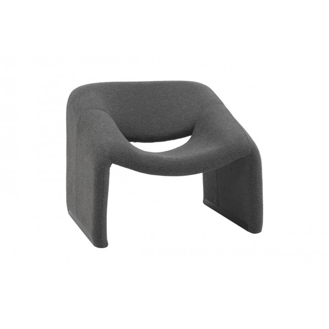 Πολυθρόνα "CLOUS" από μπουκλέ ύφασμα σε ανθρακί χρώμα 86x77x73.5