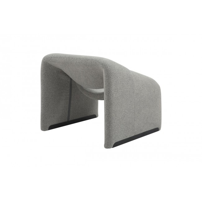 Πολυθρόνα "CLOUS" από μπουκλέ ύφασμα σε γκρι χρώμα 86x77x73.5