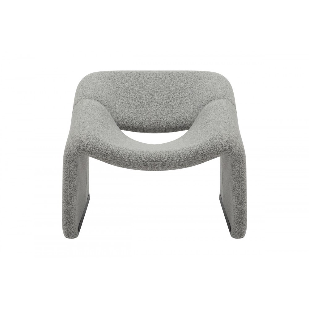 Πολυθρόνα "CLOUS" από μπουκλέ ύφασμα σε γκρι χρώμα 86x77x73.5