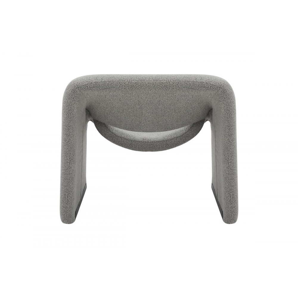 Πολυθρόνα "CLOUS" από μπουκλέ ύφασμα σε γκρι χρώμα 86x77x73.5