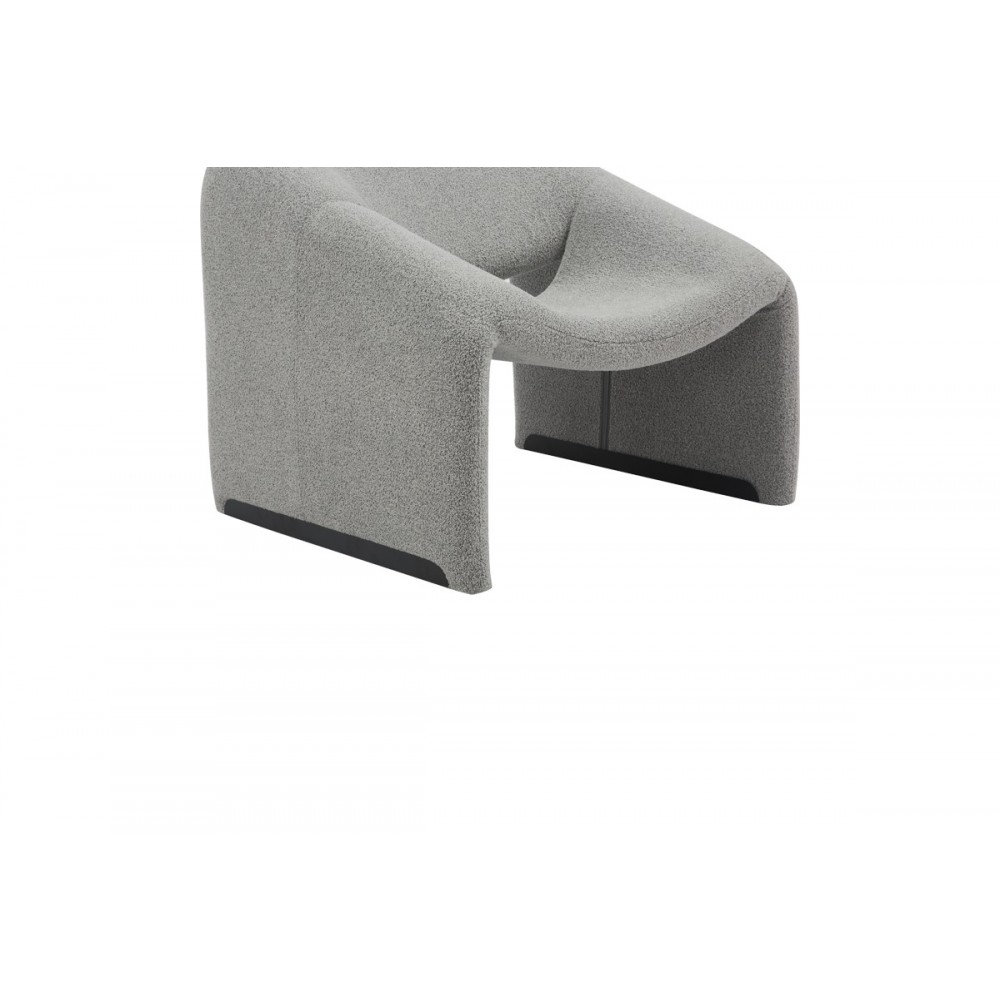 Πολυθρόνα "CLOUS" από μπουκλέ ύφασμα σε γκρι χρώμα 86x77x73.5