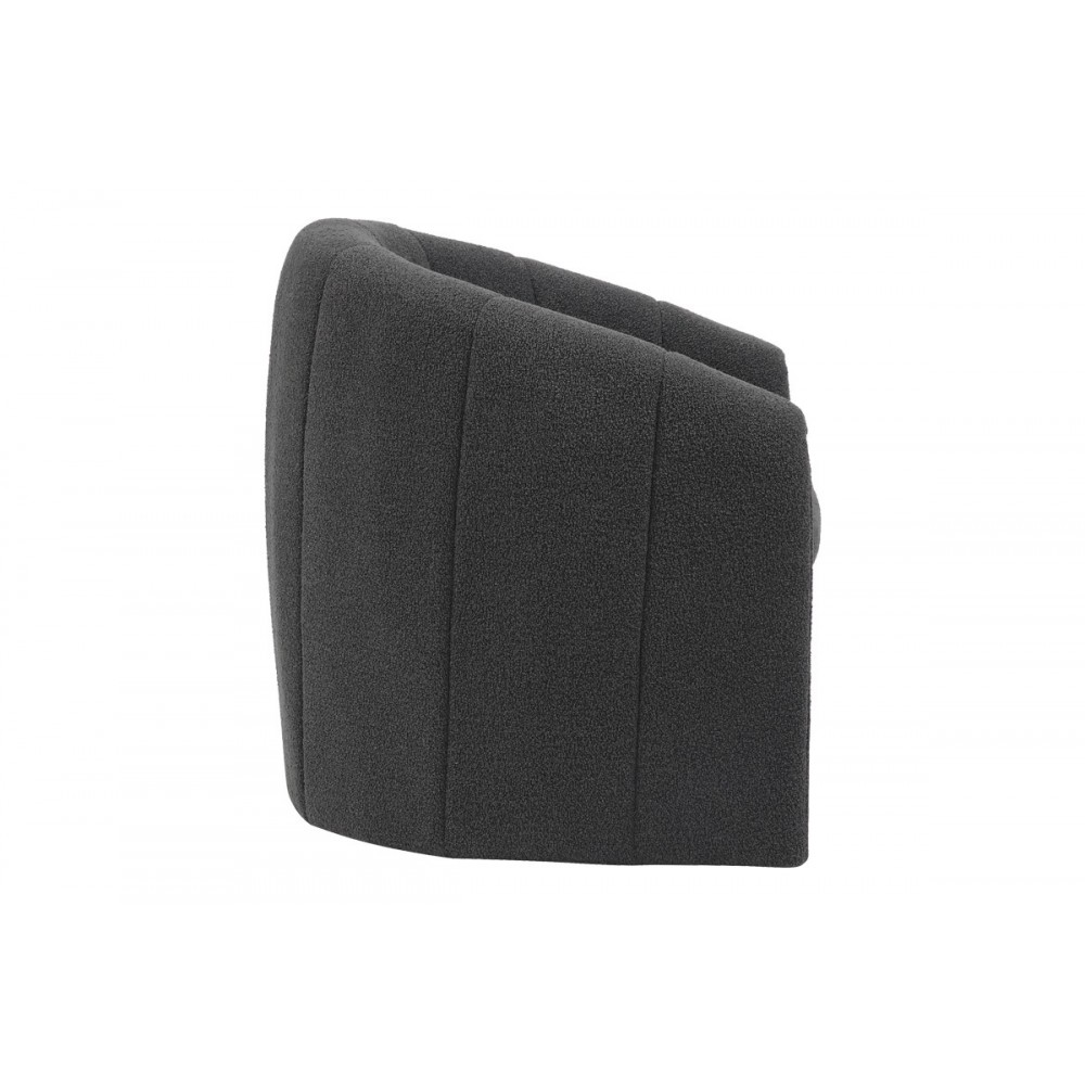 Πολυθρόνα "FASSY" από μπουκλέ ύφασμα σε ανθρακί χρώμα 80x66x80
