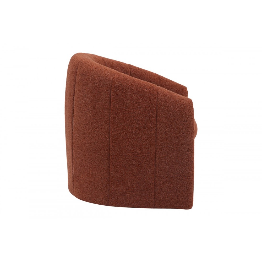 Πολυθρόνα "FASSY" από μπουκλέ ύφασμα σε κεραμιδί χρώμα 80x66x80