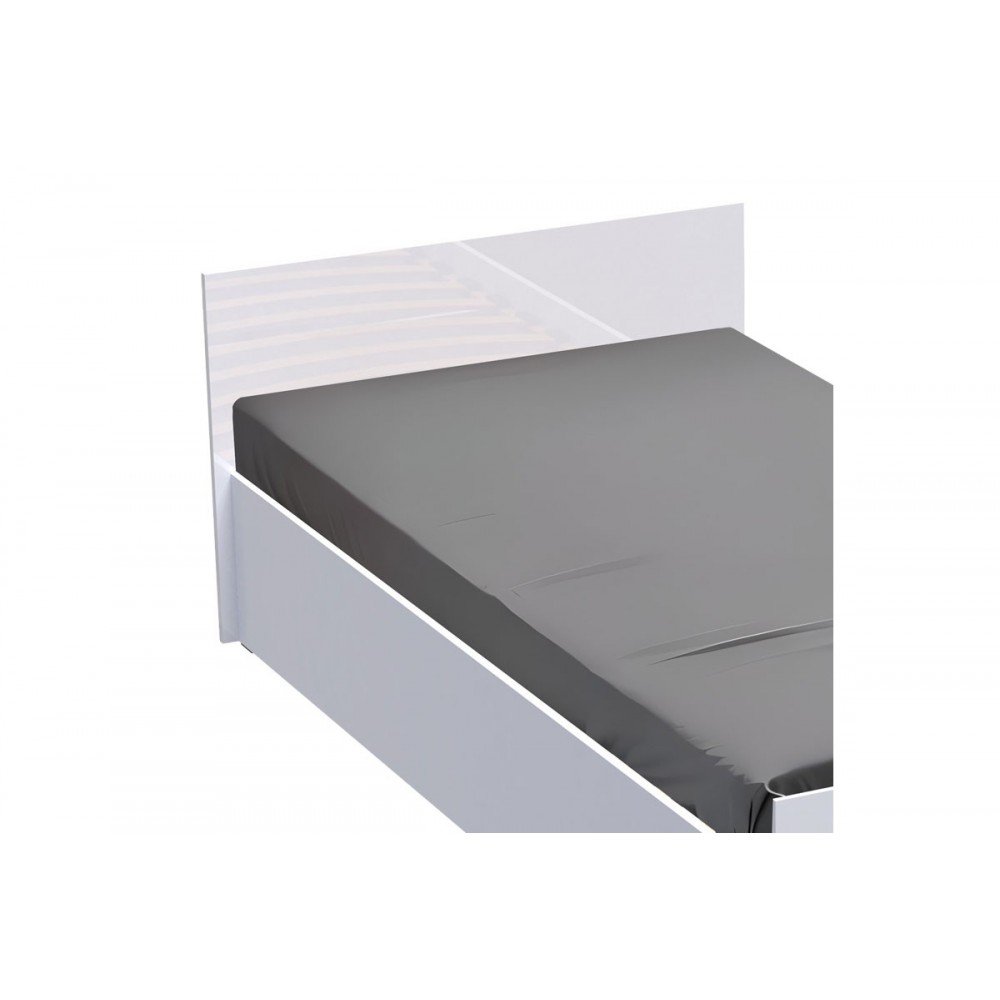 Κρεβάτι μονό "AFINA" σε λευκό glossy χρώμα 110x205.2x65