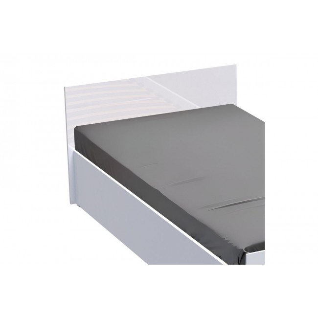 Κρεβάτι μονό "AFINA" σε λευκό glossy χρώμα 110x205.2x65