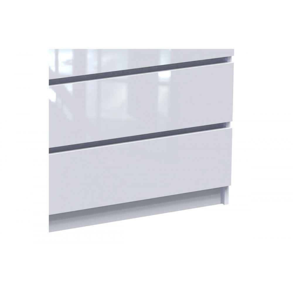 Συρταριέρα "DICAMA" από mdf σε λευκό glossy χρώμα 85.5x47x98