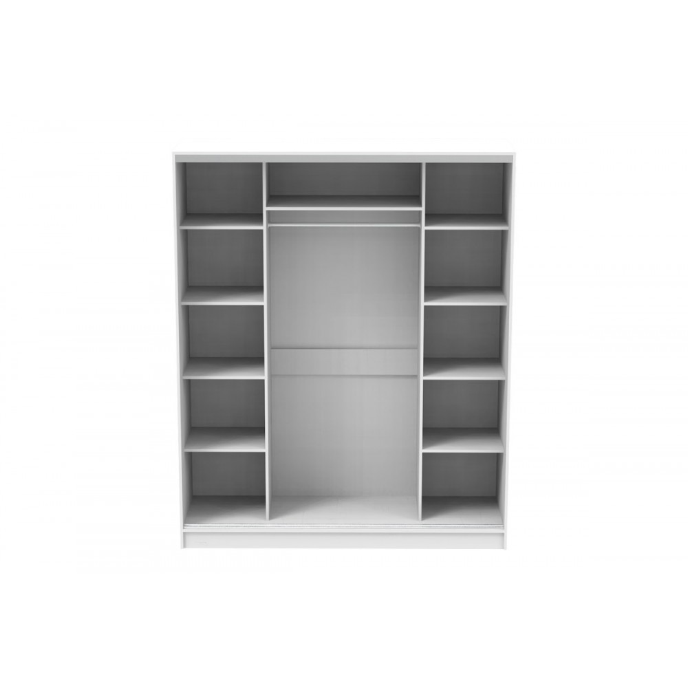 Ντουλάπα δίφυλλη συρόμενη "APARADOR" σε λευκό χρώμα 180x60x220