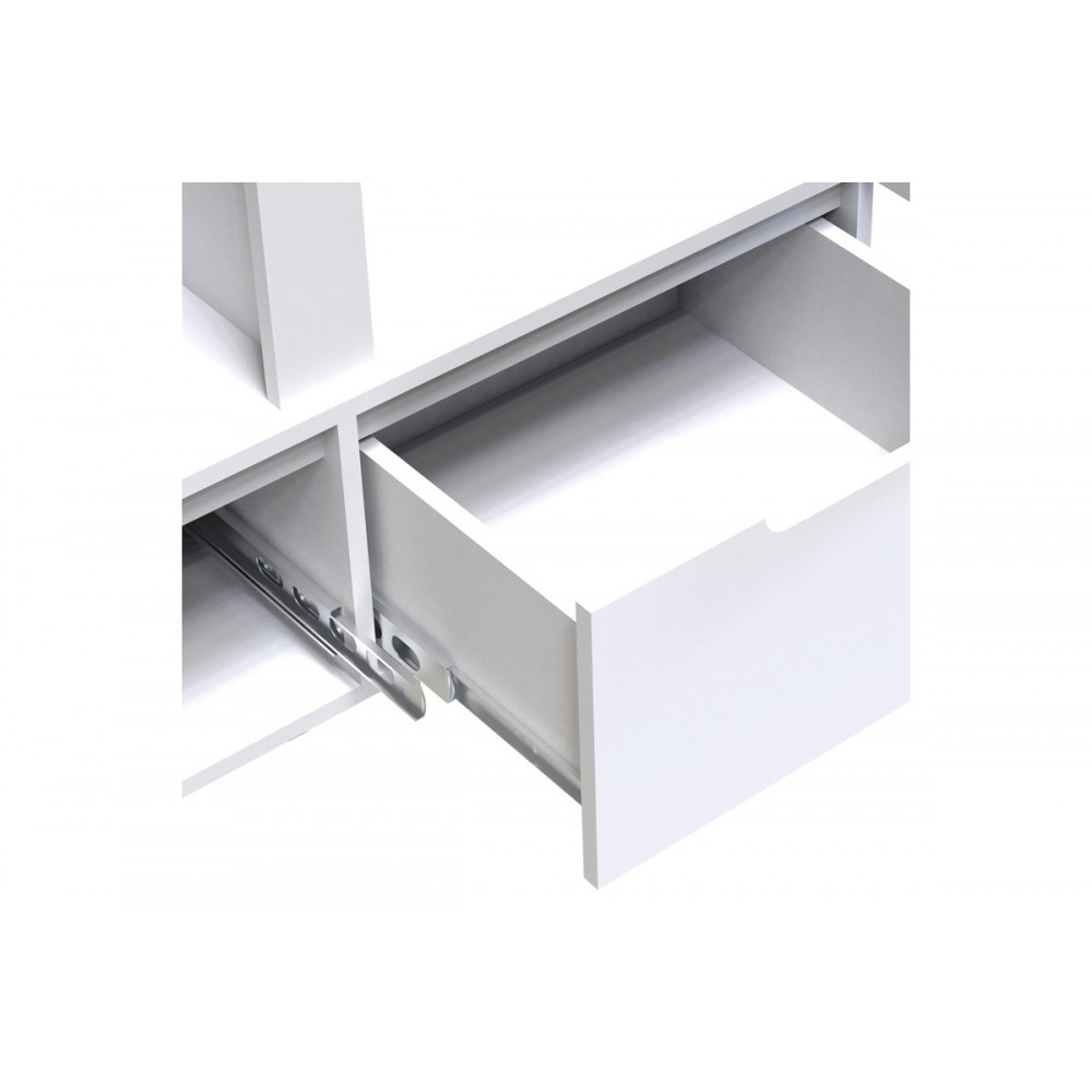 Ντουλάπα δίφυλλη "AFINA" από mdf σε λευκό gloss χρώμα 100x57x213