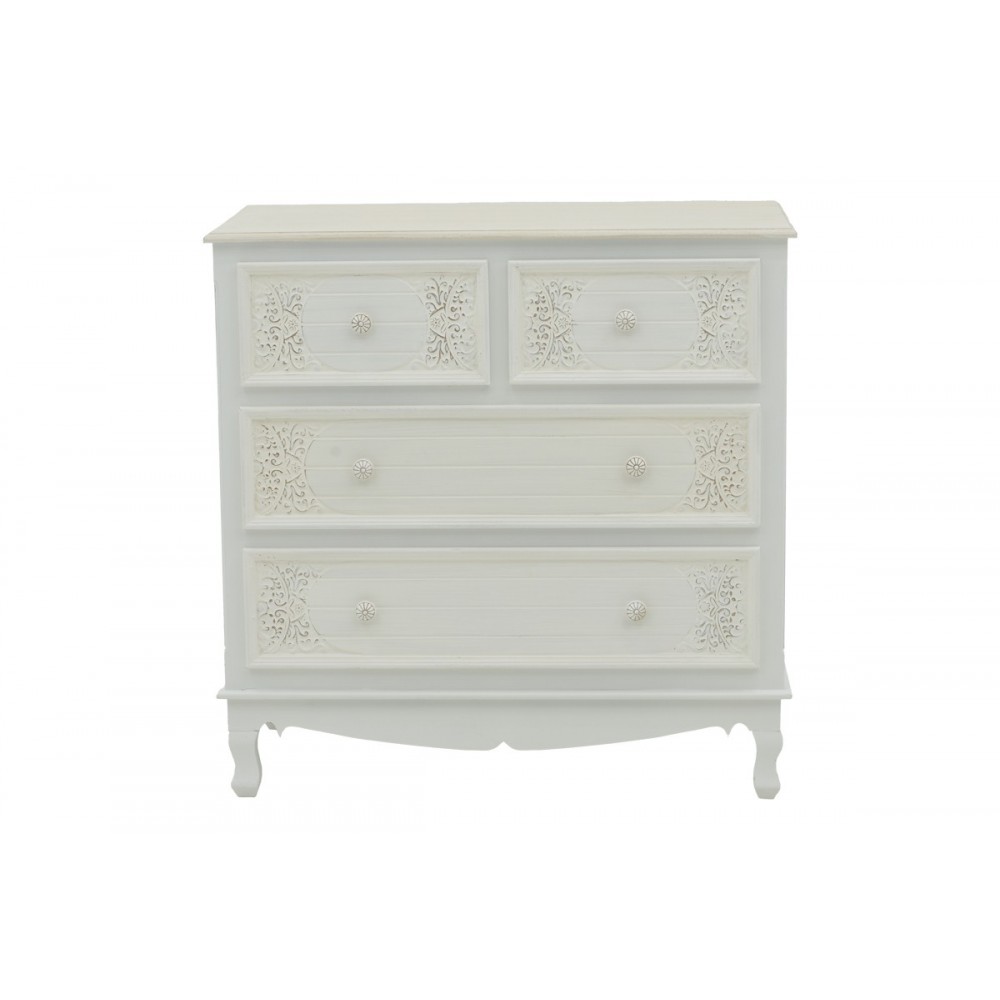 Συρταριέρα "PAZLEN" από mdf σε λευκό χρώμα 80x40x80