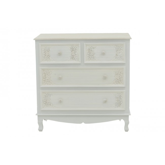 Συρταριέρα "PAZLEN" από mdf σε λευκό χρώμα 80x40x80