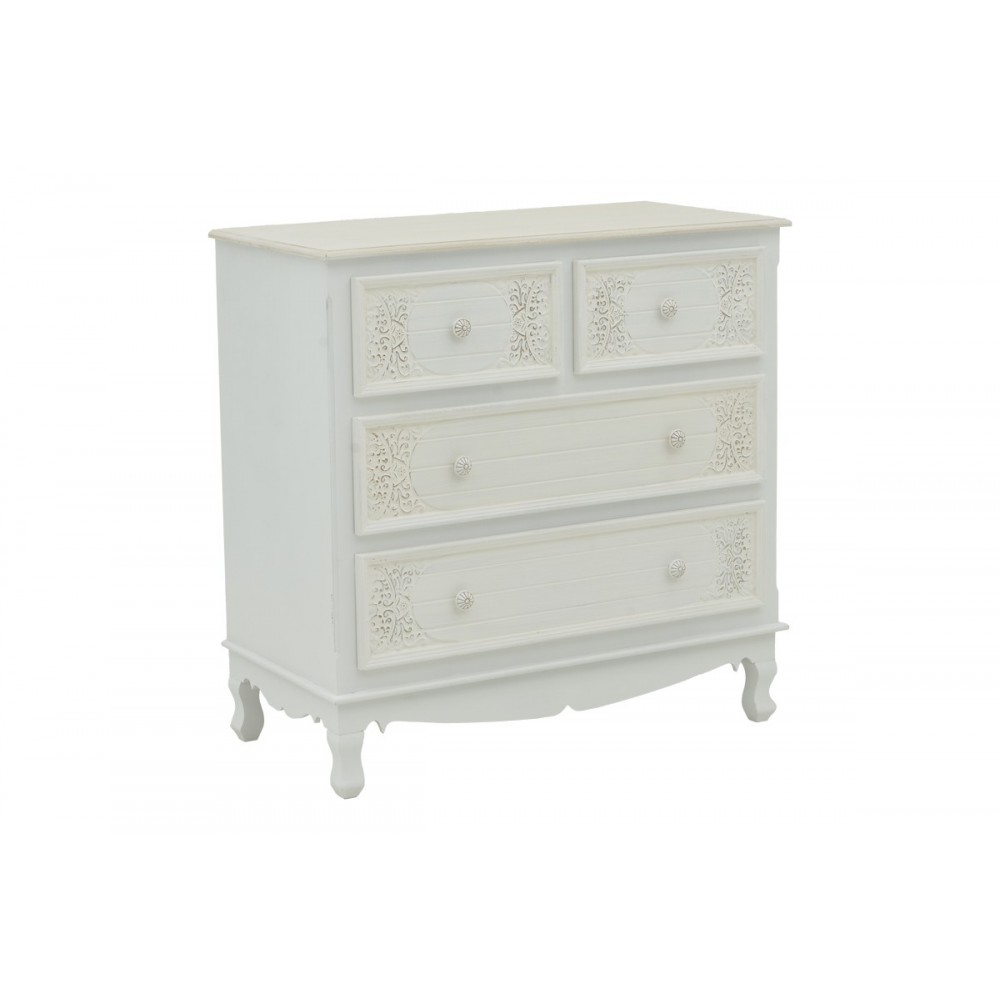 Συρταριέρα "PAZLEN" από mdf σε λευκό χρώμα 80x40x80