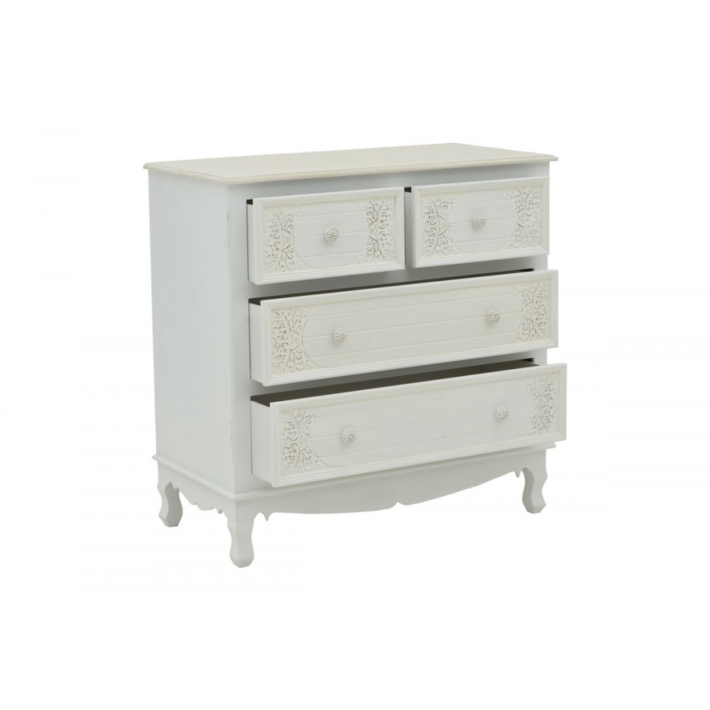 Συρταριέρα "PAZLEN" από mdf σε λευκό χρώμα 80x40x80