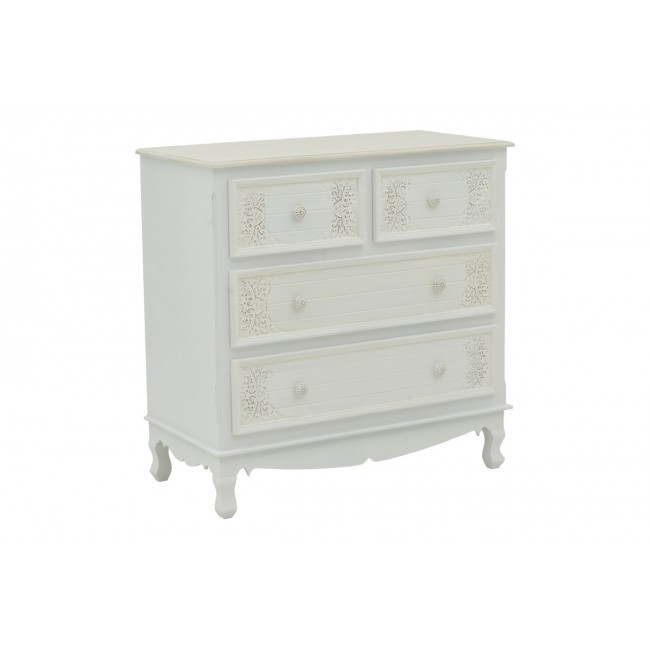 Συρταριέρα "PAZLEN" από mdf σε λευκό χρώμα 80x40x80