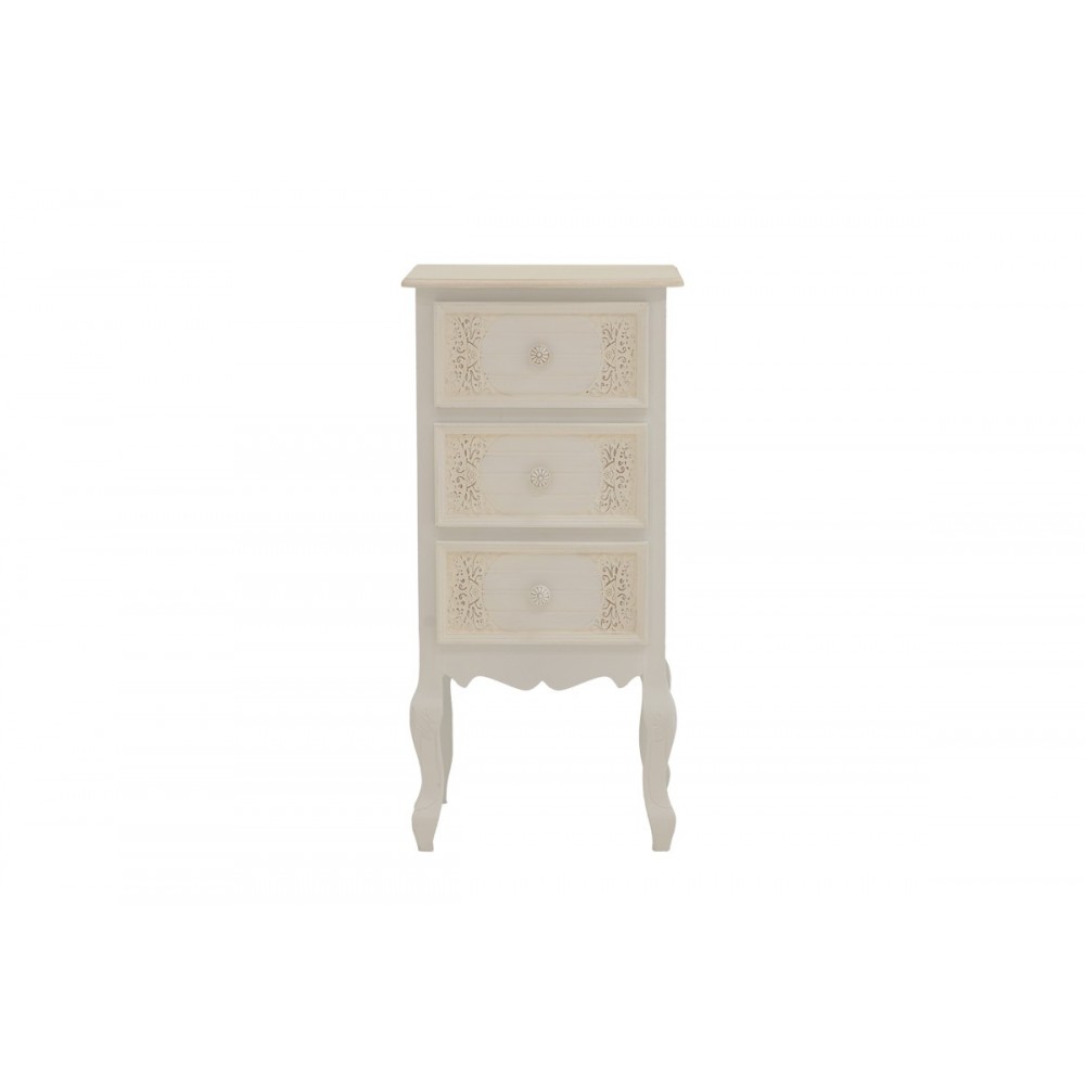 Συρταριέρα "PAZLEN" από mdf σε λευκό χρώμα 40x34.5x82