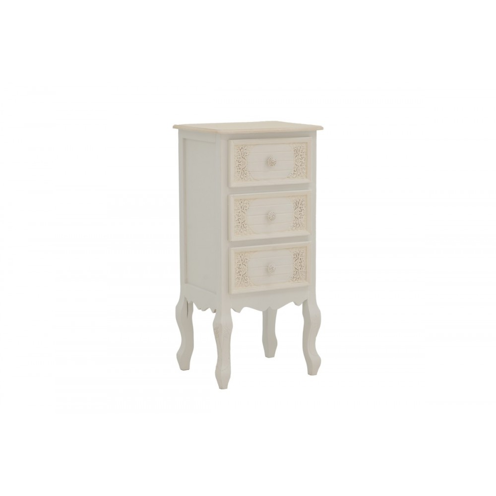 Συρταριέρα "PAZLEN" από mdf σε λευκό χρώμα 40x34.5x82