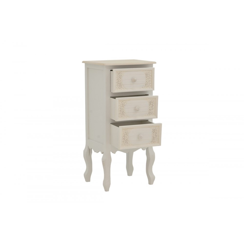 Συρταριέρα "PAZLEN" από mdf σε λευκό χρώμα 40x34.5x82