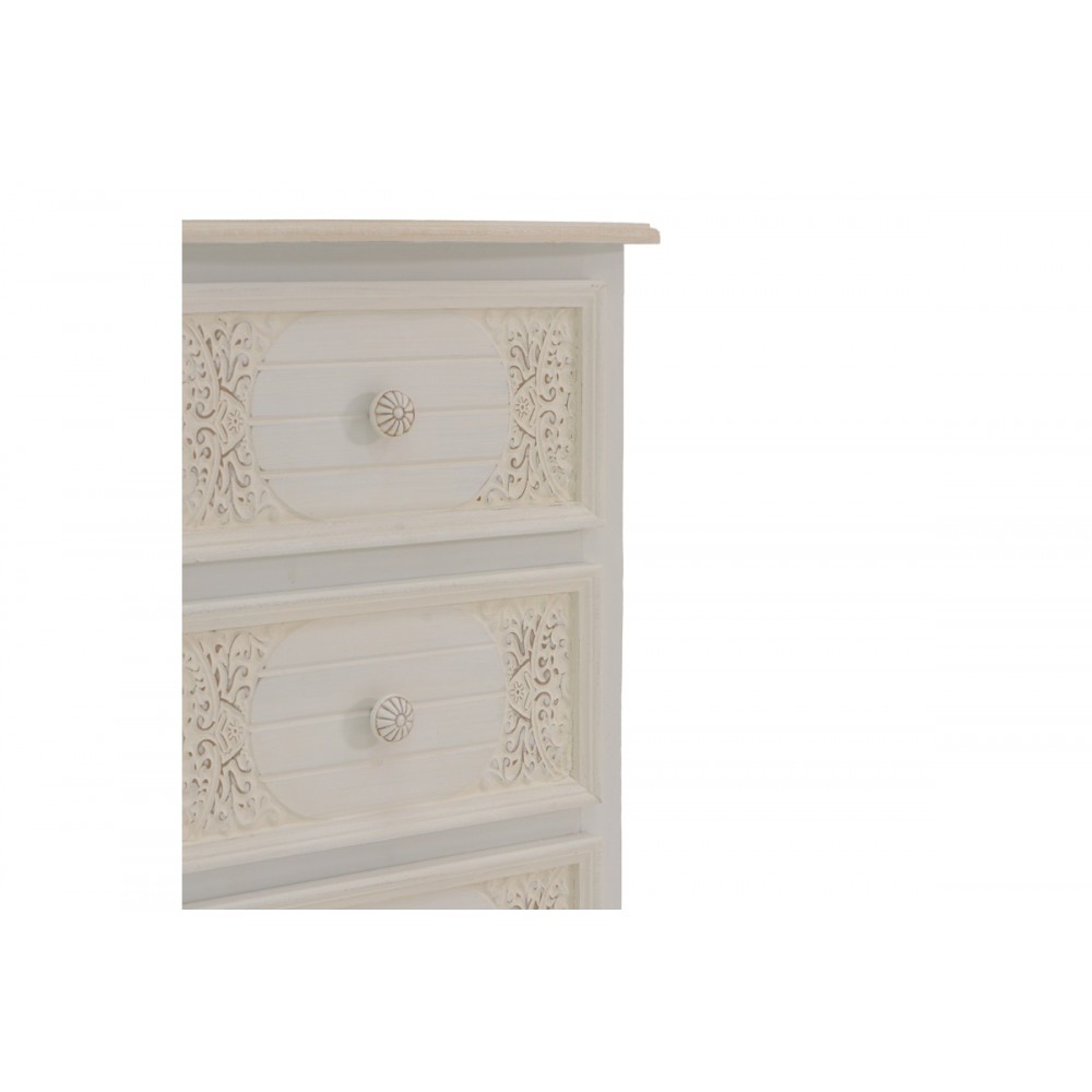 Συρταριέρα "PAZLEN" από mdf σε λευκό χρώμα 40x34.5x82