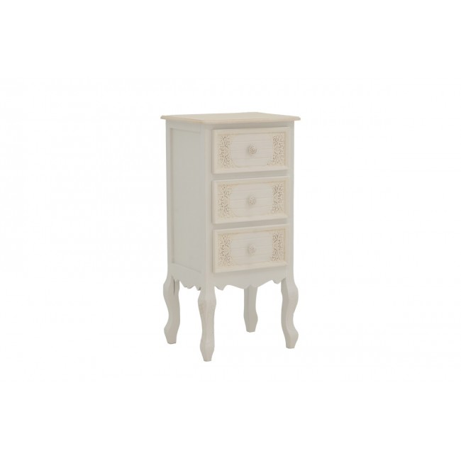 Συρταριέρα "PAZLEN" από mdf σε λευκό χρώμα 40x34.5x82