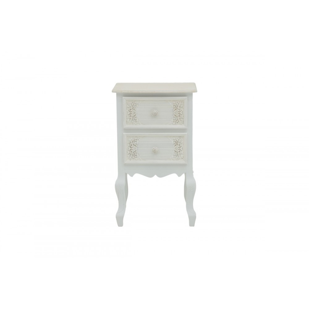 Συρταριέρα "PAZLEN" από mdf σε λευκό χρώμα 40x45x65