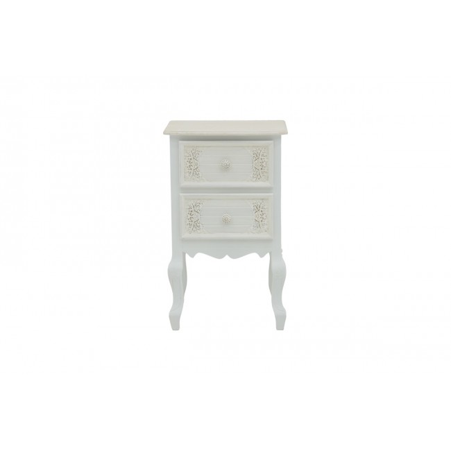 Κομοδίνο "PAZLEN" από mdf σε λευκό χρώμα 40x45x65