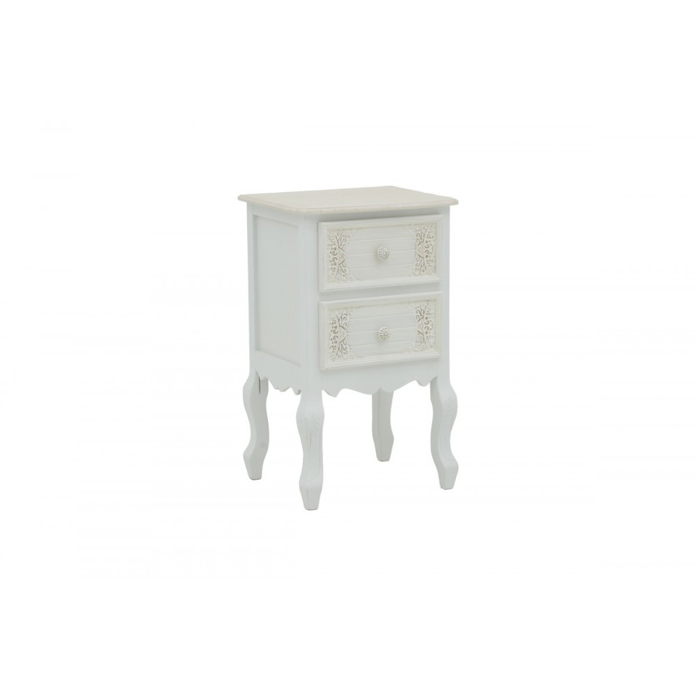 Συρταριέρα "PAZLEN" από mdf σε λευκό χρώμα 40x45x65