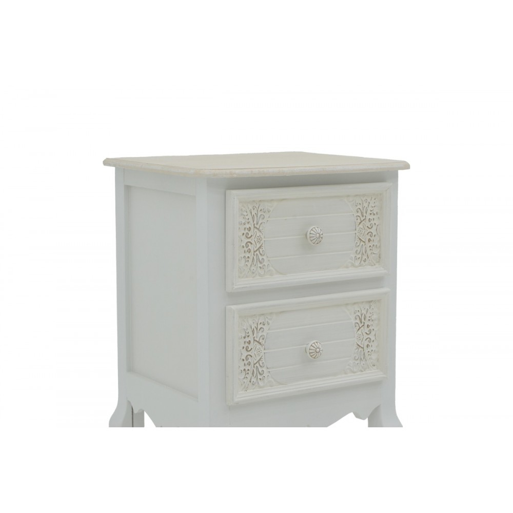 Συρταριέρα "PAZLEN" από mdf σε λευκό χρώμα 40x45x65