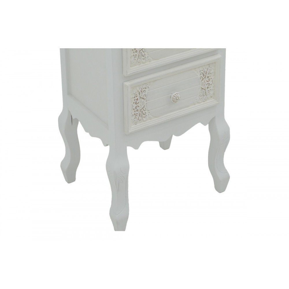 Συρταριέρα "PAZLEN" από mdf σε λευκό χρώμα 40x45x65