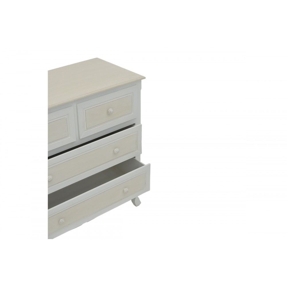 Συρταριέρα "JOLIENE" από mdf σε φυσικό/λευκό χρώμα 80x40x80