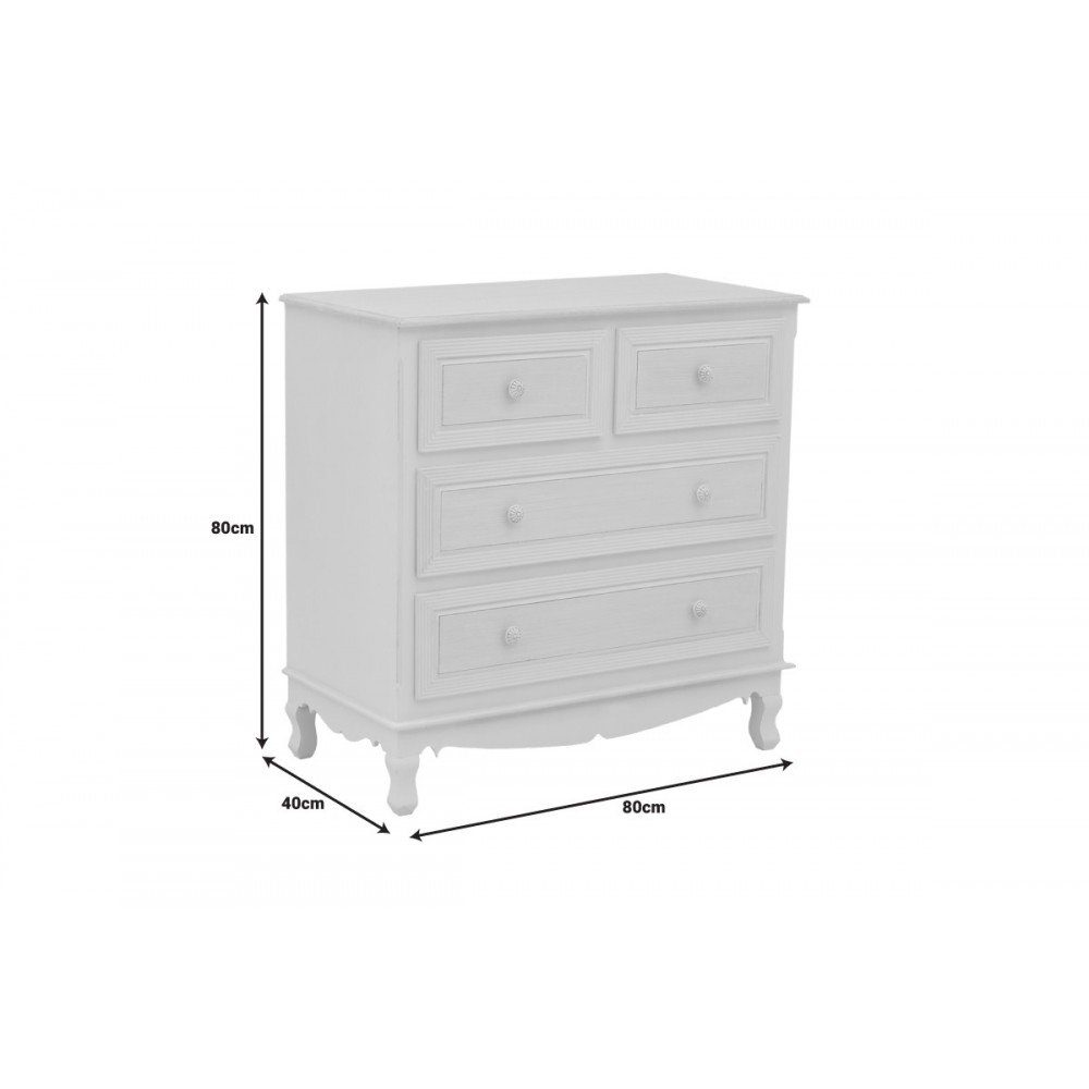 Συρταριέρα "JOLIENE" από mdf σε φυσικό/λευκό χρώμα 80x40x80