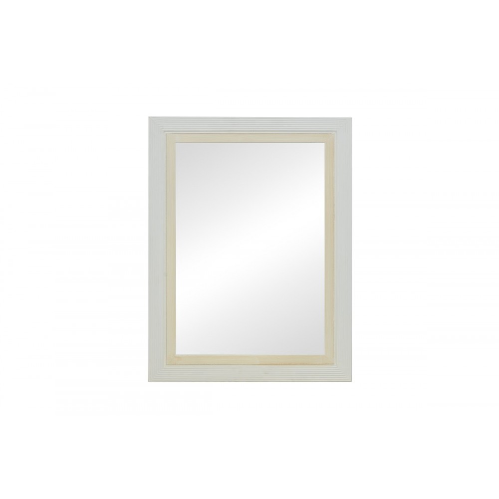 Καθρέπτης "JOLIENE" από mdf σε φυσικό/λευκό χρώμα 60x80x2.1