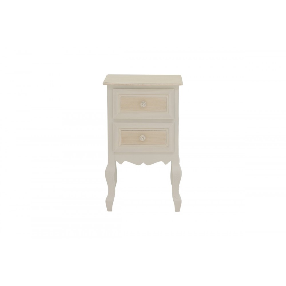 Συρταριέρα "JOLIENE" από mdf σε φυσικό/λευκό χρώμα 40x34.5x64.5