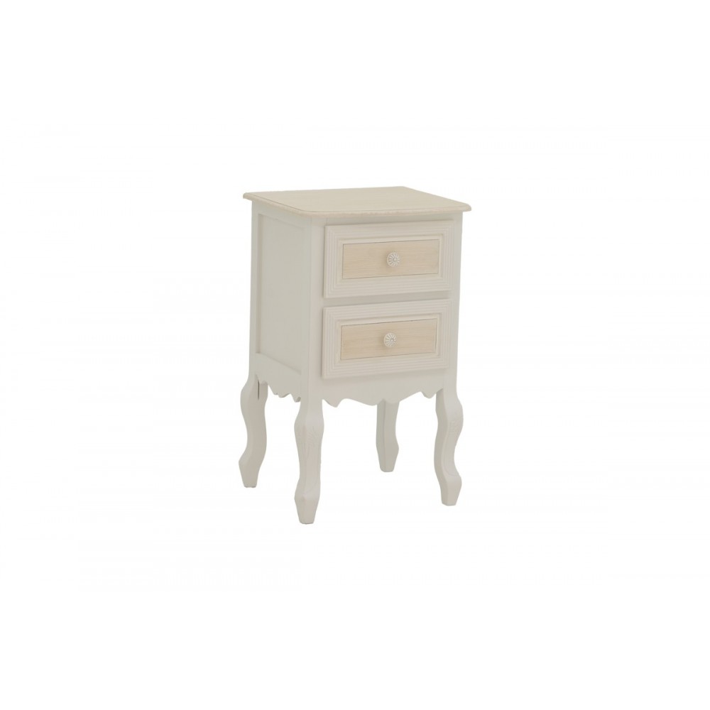 Συρταριέρα "JOLIENE" από mdf σε φυσικό/λευκό χρώμα 40x34.5x64.5