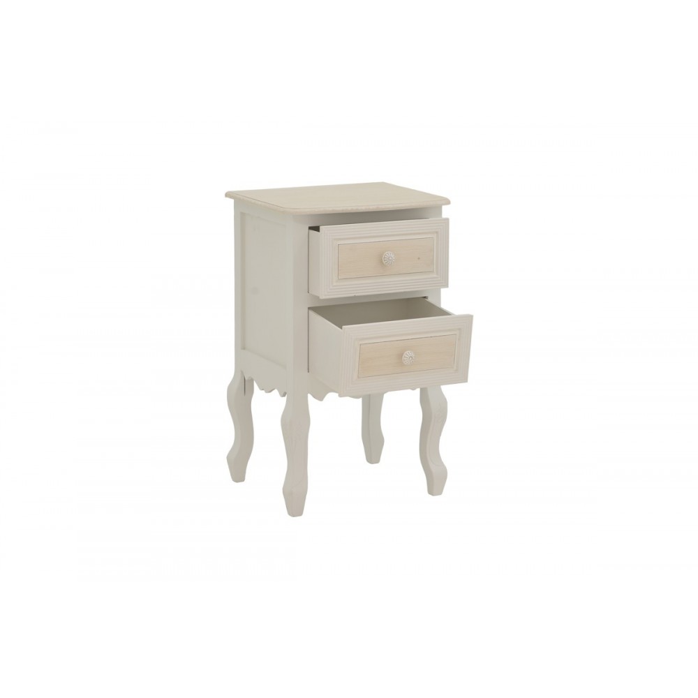 Συρταριέρα "JOLIENE" από mdf σε φυσικό/λευκό χρώμα 40x34.5x64.5