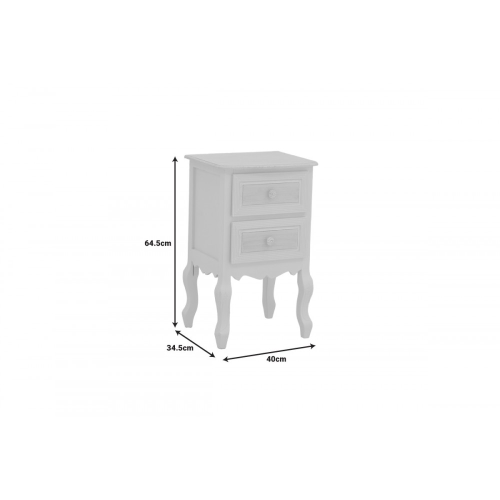 Συρταριέρα "JOLIENE" από mdf σε φυσικό/λευκό χρώμα 40x34.5x64.5