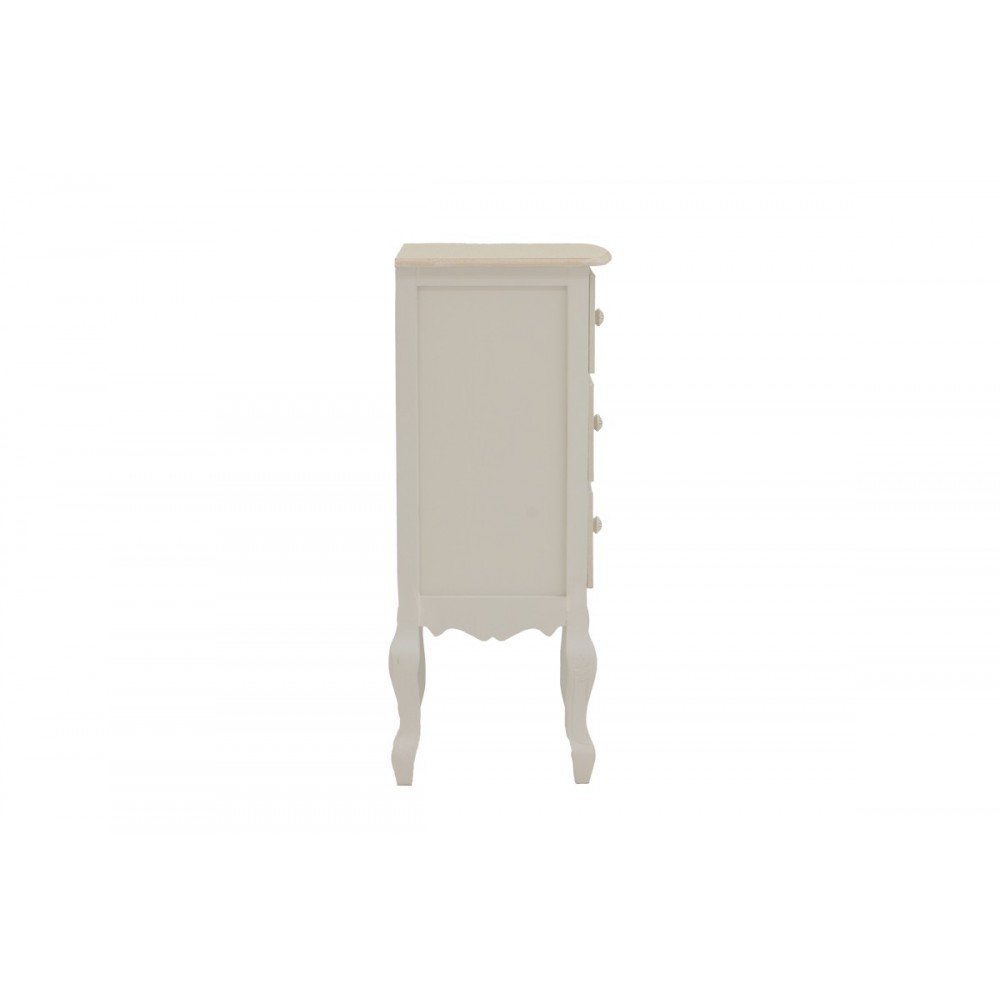 Συρταριέρα "JOLIENE" από mdf σε φυσικό/λευκό χρώμα 40x34.5x82