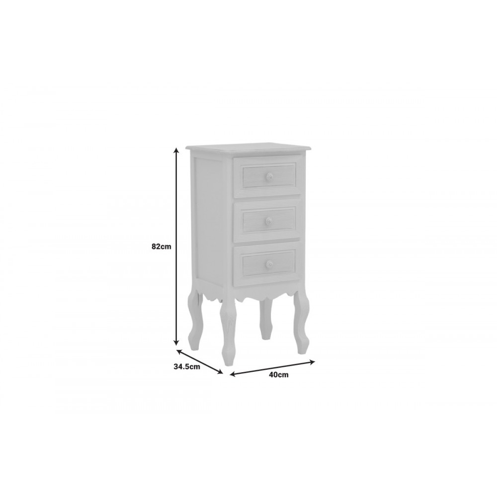 Συρταριέρα "JOLIENE" από mdf σε φυσικό/λευκό χρώμα 40x34.5x82