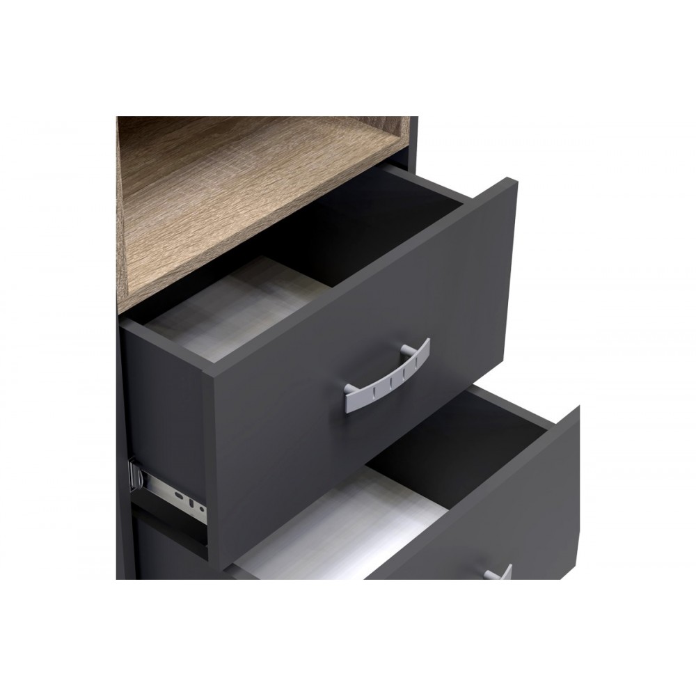 Ντουλάπα "TOSCANA" σε ανθρακί χρώμα 50x42x222.5