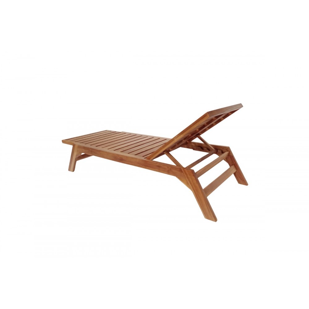 Ξαπλώστρα "MELOP" από ξύλο σε φυσικό χρώμα 200x70x35