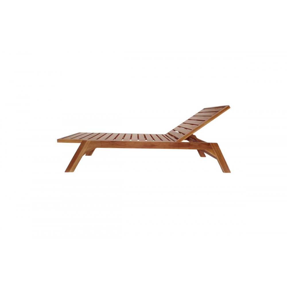 Ξαπλώστρα "MELOP" από ξύλο σε φυσικό χρώμα 200x70x35