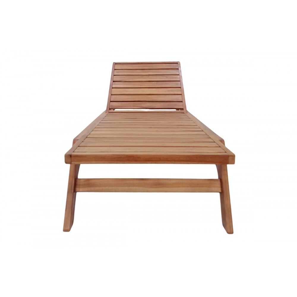 Ξαπλώστρα "MELOP" από ξύλο σε φυσικό χρώμα 200x70x35