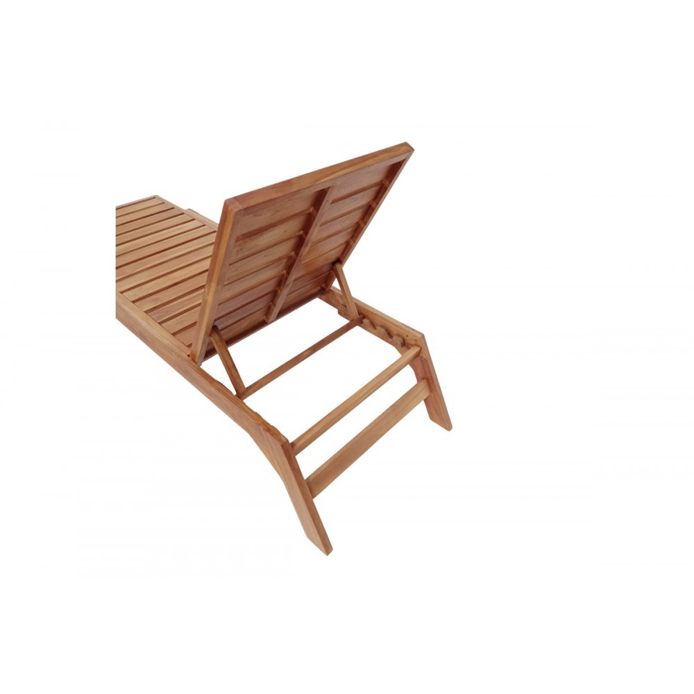 Ξαπλώστρα "MELOP" από ξύλο σε φυσικό χρώμα 200x70x35