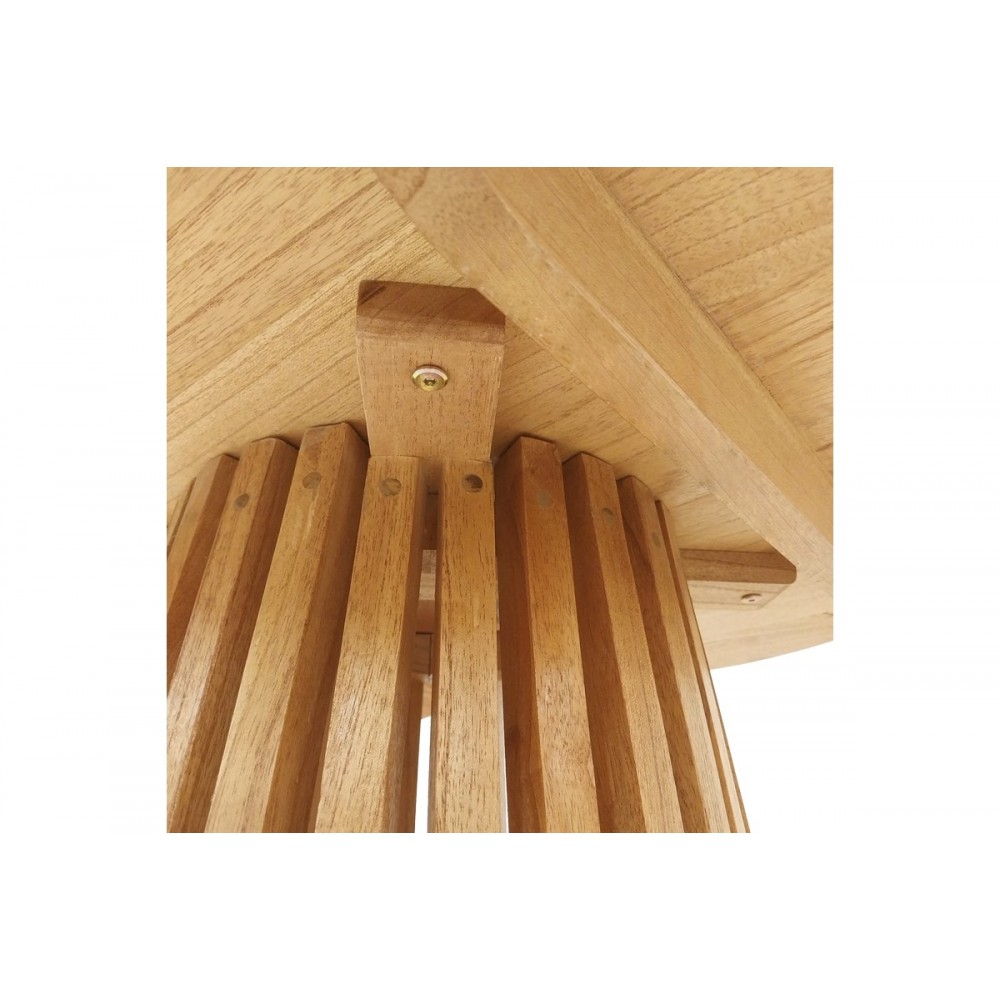 Τραπέζι "KENDA" από ξύλο σε φυσικό χρώμα Φ80x75