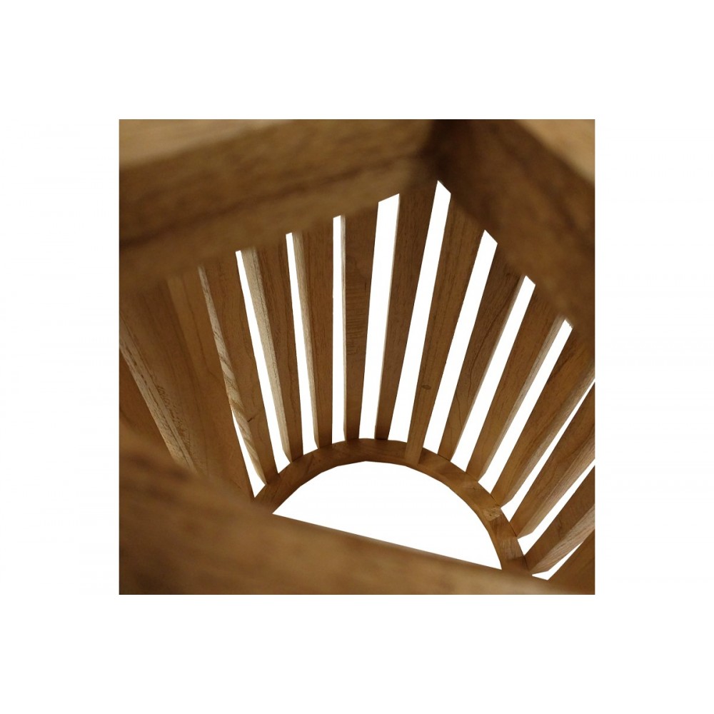 Τραπέζι "KENDA" από ξύλο σε φυσικό χρώμα Φ80x75