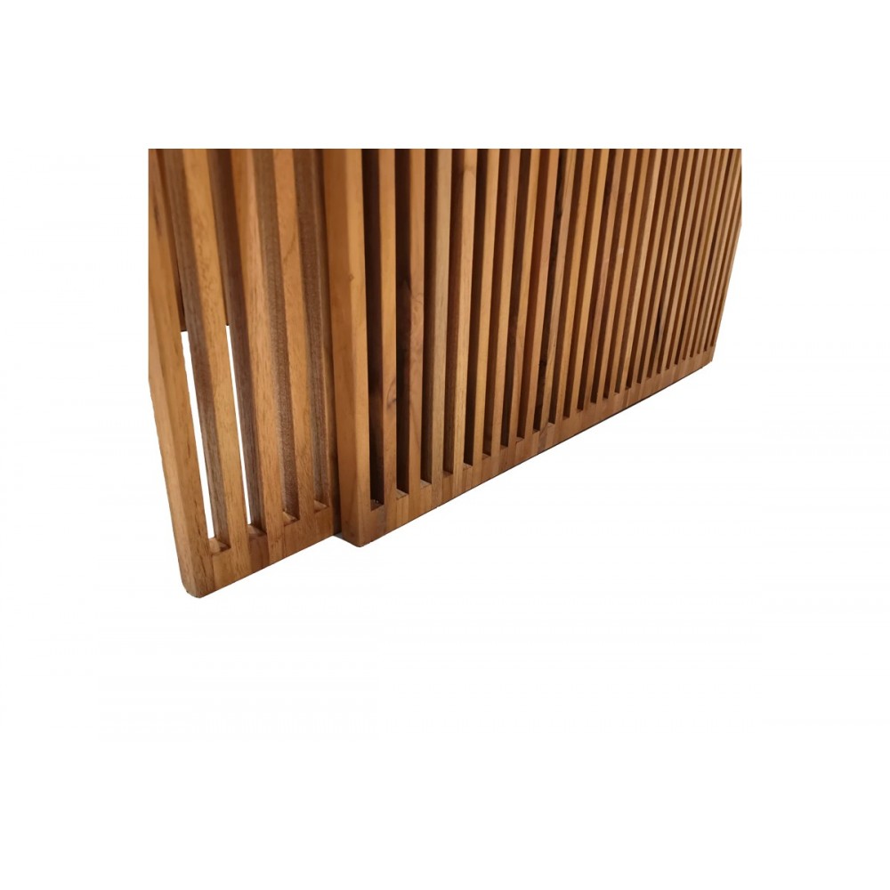 Σετ τραπέζια 2τμχ "TINNIE" από ξύλο σε φυσικό χρώμα 86x80x46