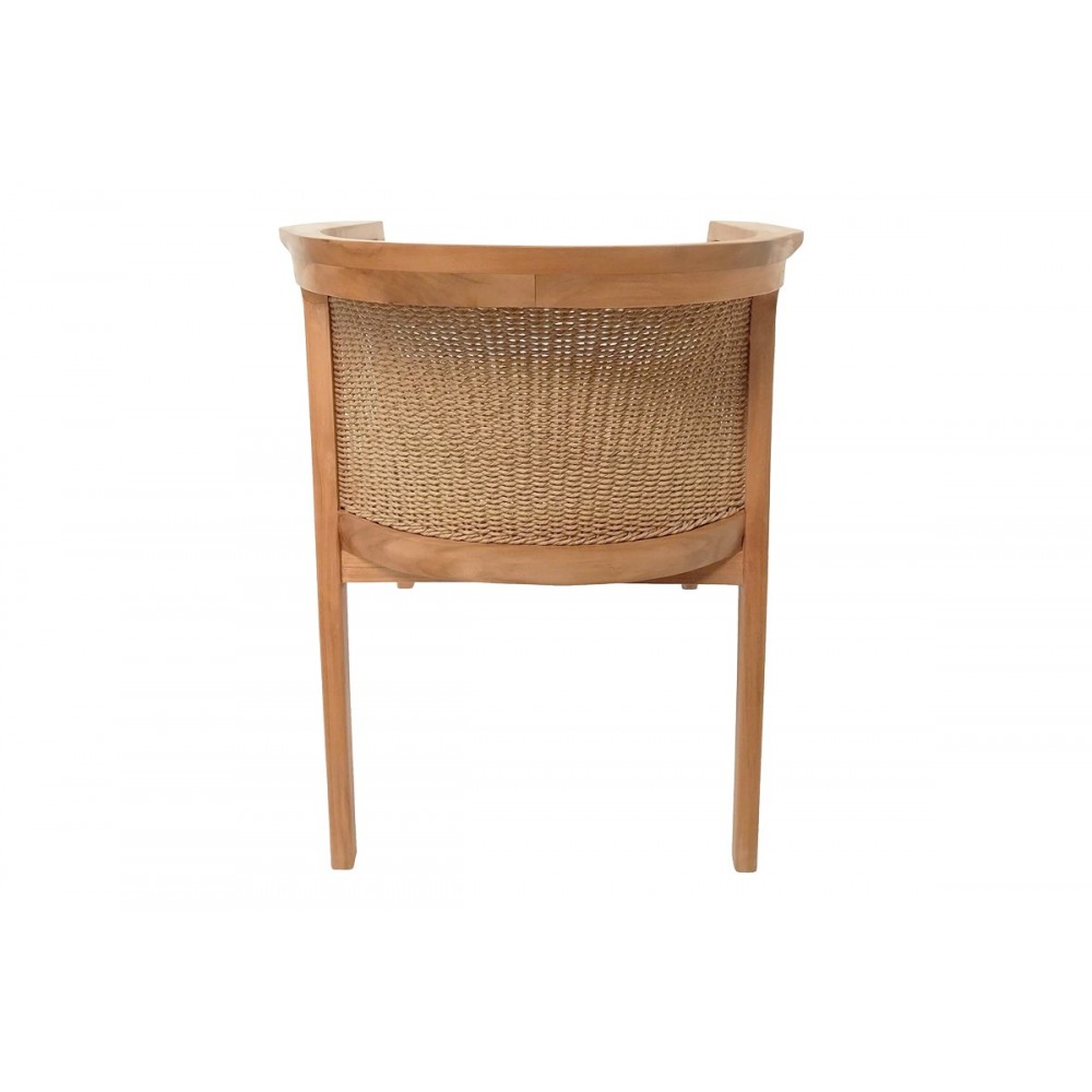 Πολυθρόνα "GRANNY" από ξύλο/σχοινί σε φυσικό χρώμα 60x60x82